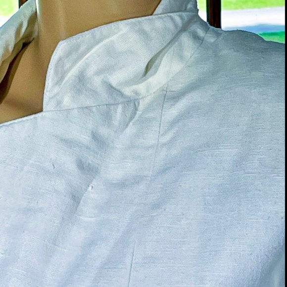 ▪️VTG▪️HARVE BENARD▪️1980's White Color Block Paneled Linen Blazer Jacket - Picture 10 of 10